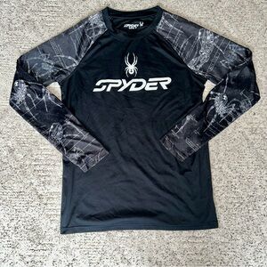 Spyder Black and Gray Graphic Long Sleeve Shirt